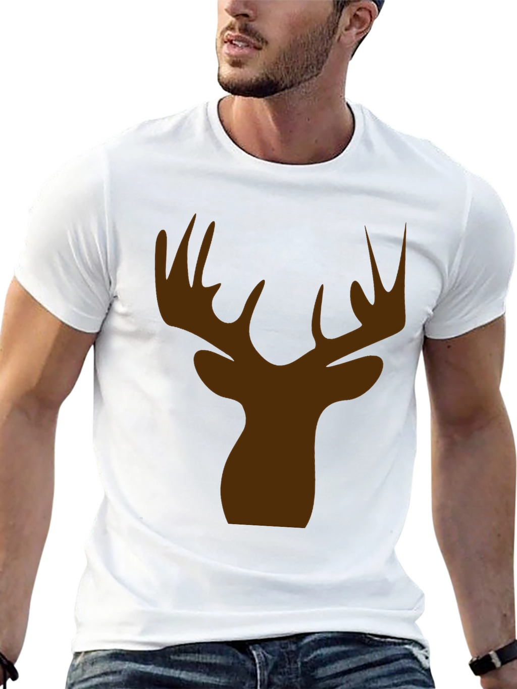 Deer Head Silhouette Graphic Tee