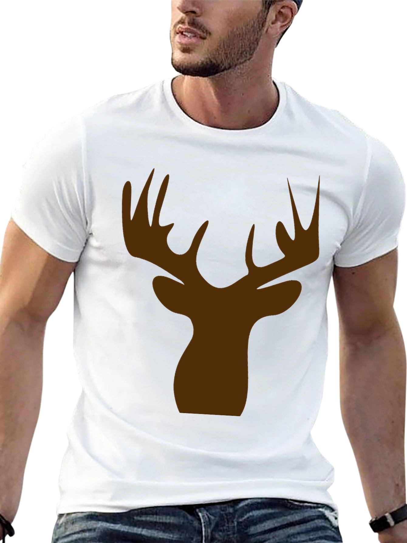 Deer Head Silhouette Graphic Tee