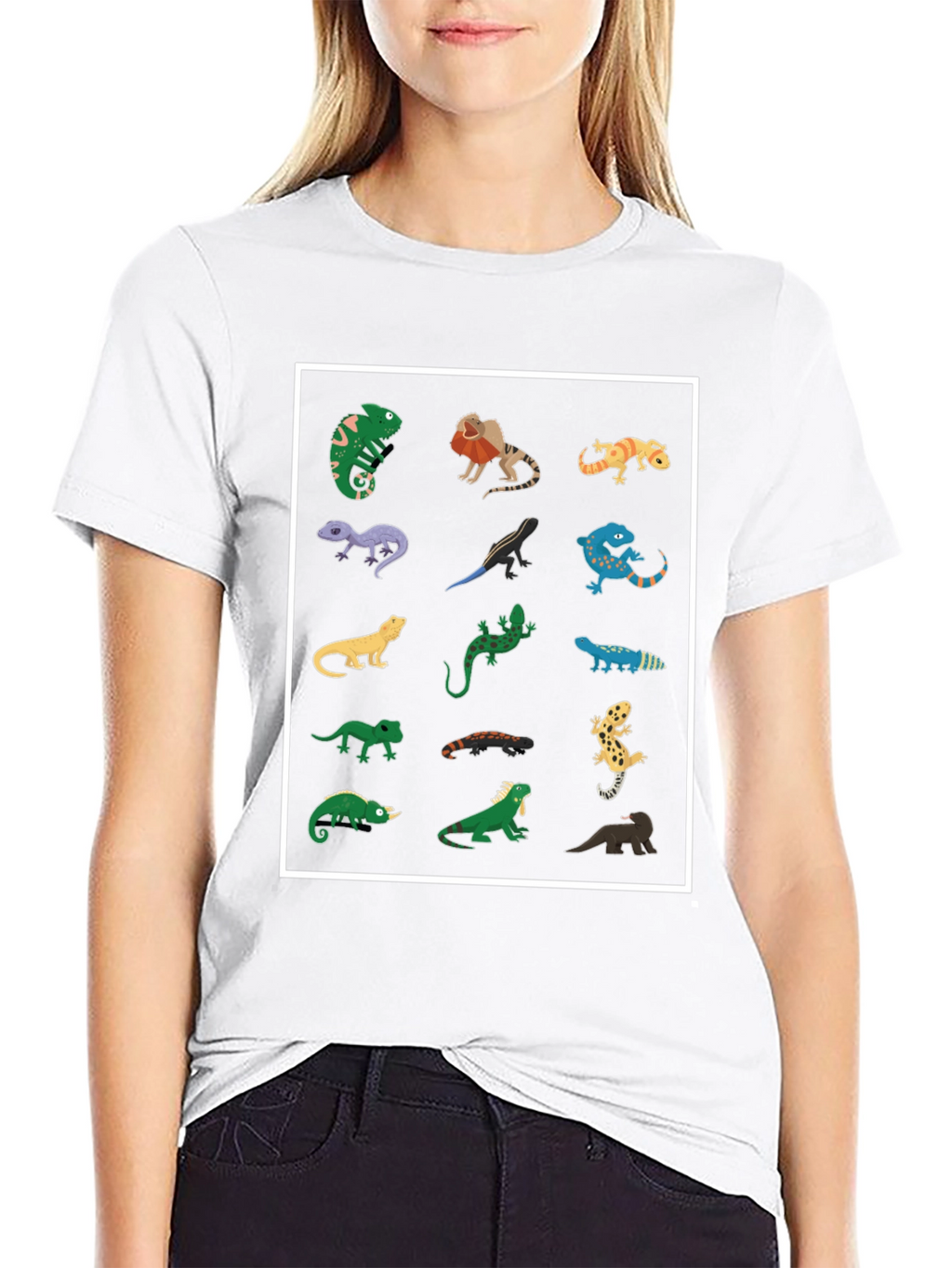 Lizard Print Black T-Shirt