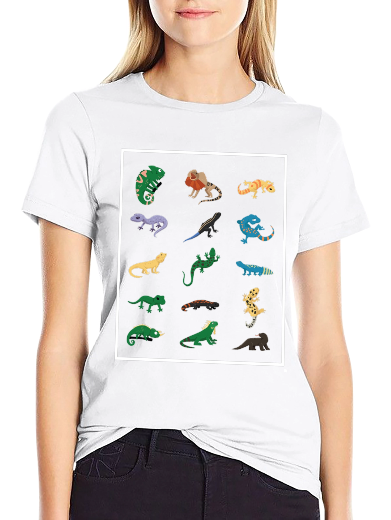 Lizard Print Black T-Shirt