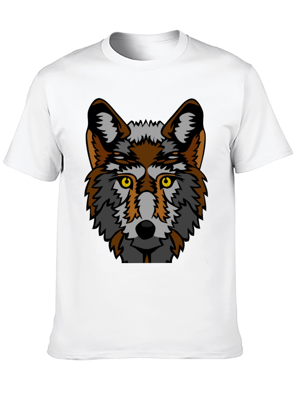 Black Wolf Graphic Tee - Bold Animal Print