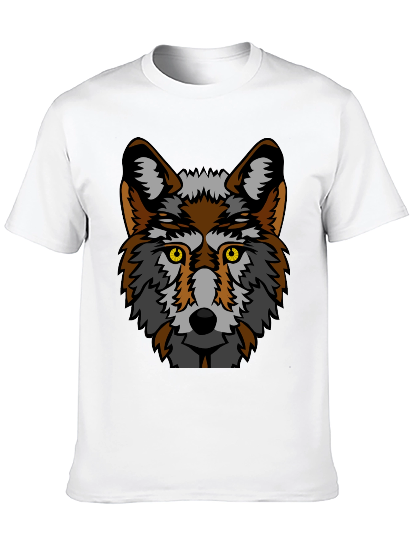 Black Wolf Graphic Tee - Bold Animal Print