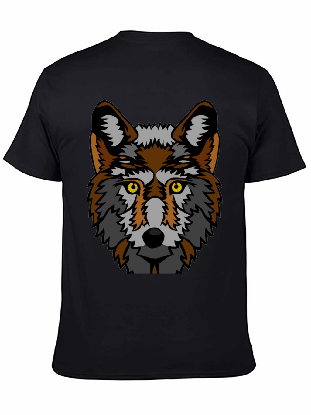 Black Wolf Graphic Tee - Bold Animal Print