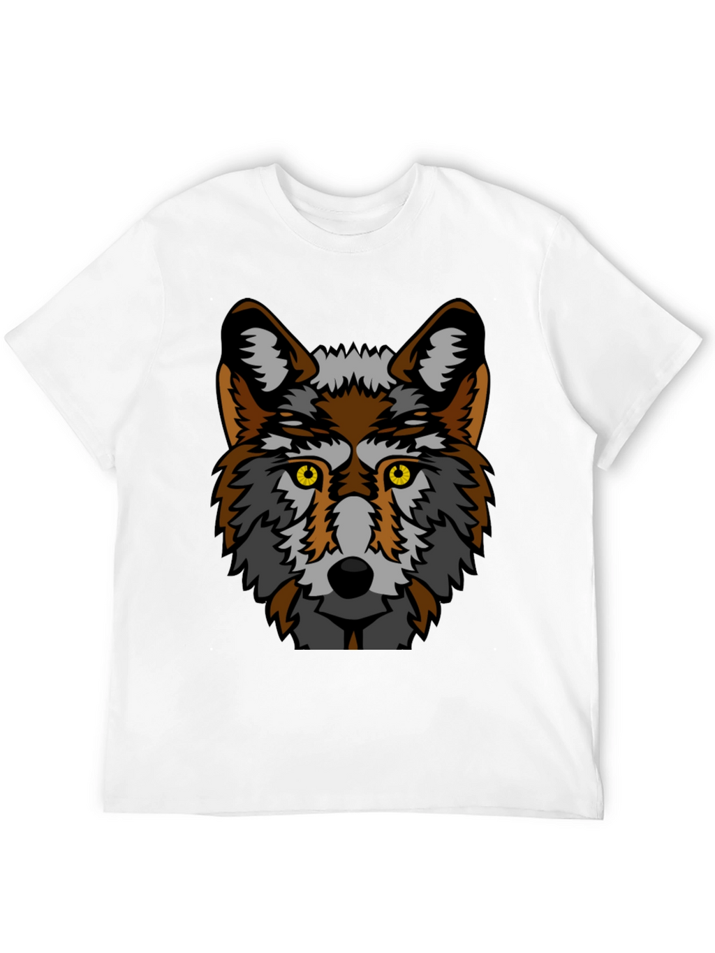 Black Wolf Graphic Tee - Bold Animal Print