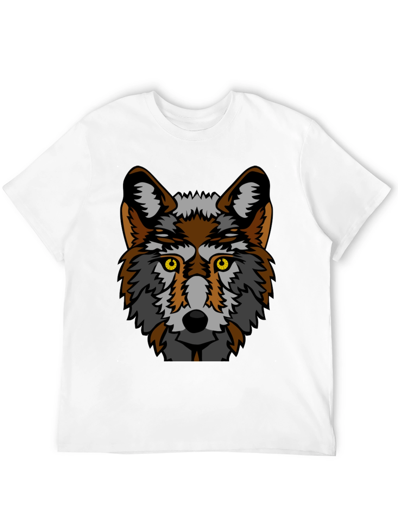 Black Wolf Graphic Tee - Bold Animal Print