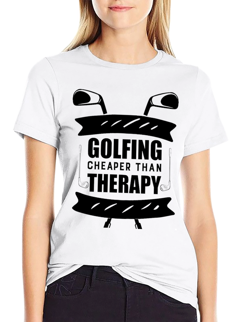 Golfing Cheaper Than Therapy Graphic T-Shirt