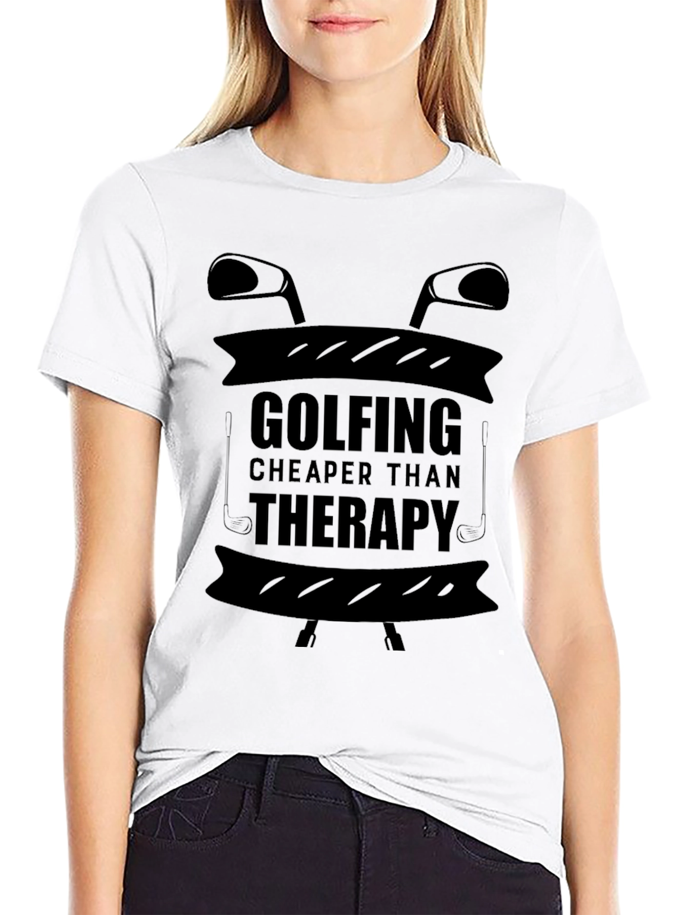 Golfing Cheaper Than Therapy Graphic T-Shirt
