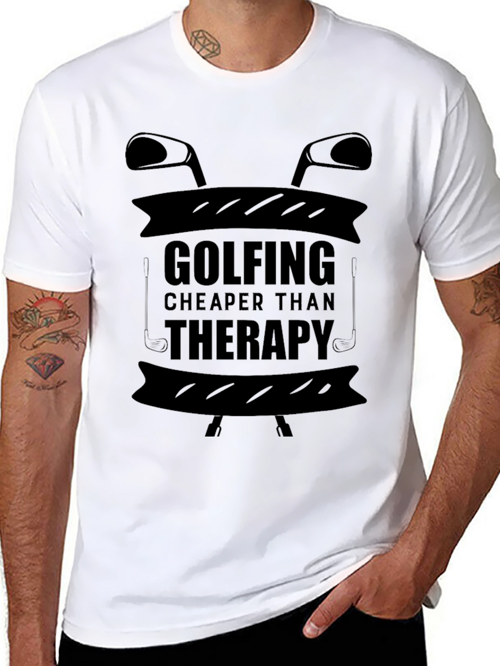 Golfing Cheaper Than Therapy Graphic T-Shirt