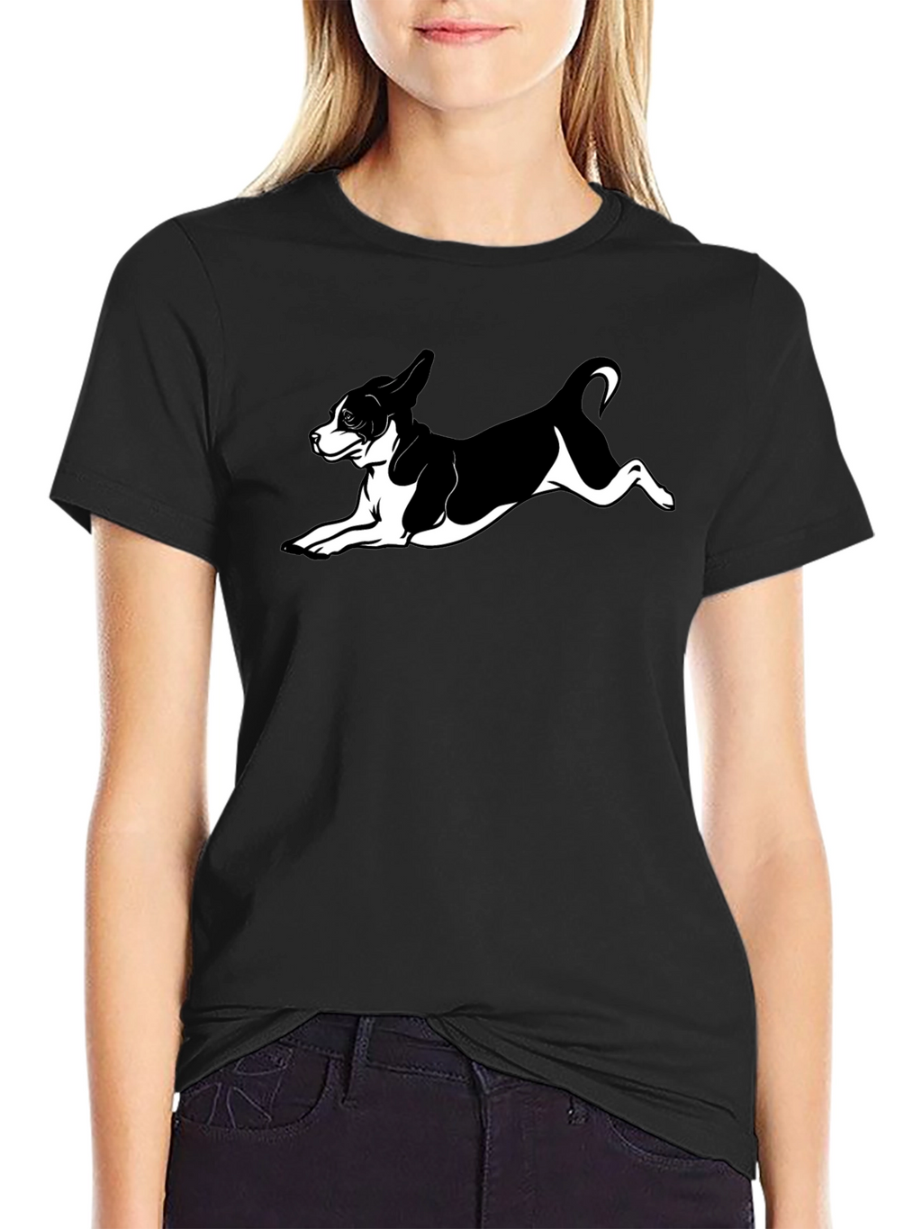 Dog Lover Black T-Shirt - Playful Puppy Design