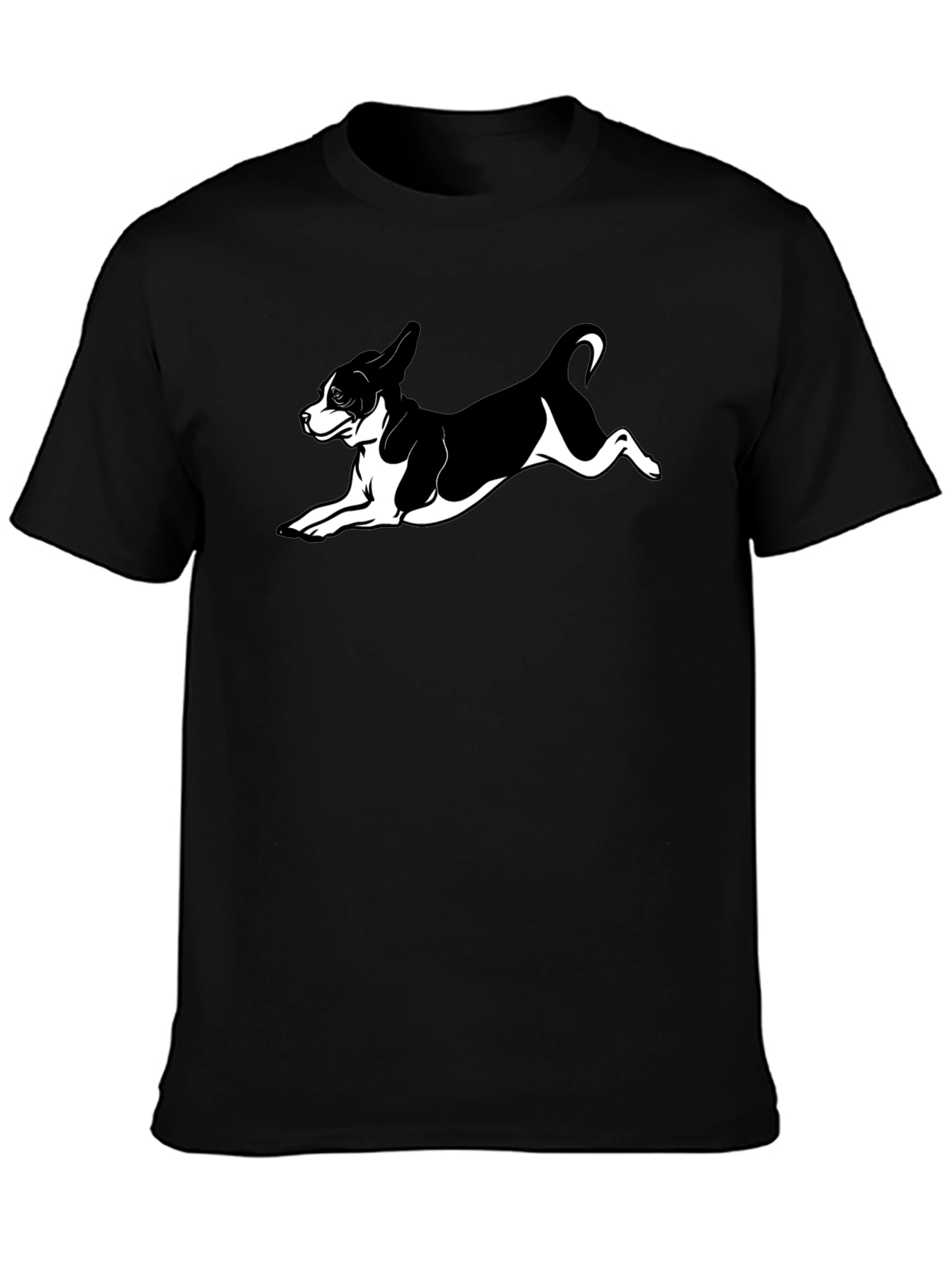 Dog Lover Black T-Shirt - Playful Puppy Design
