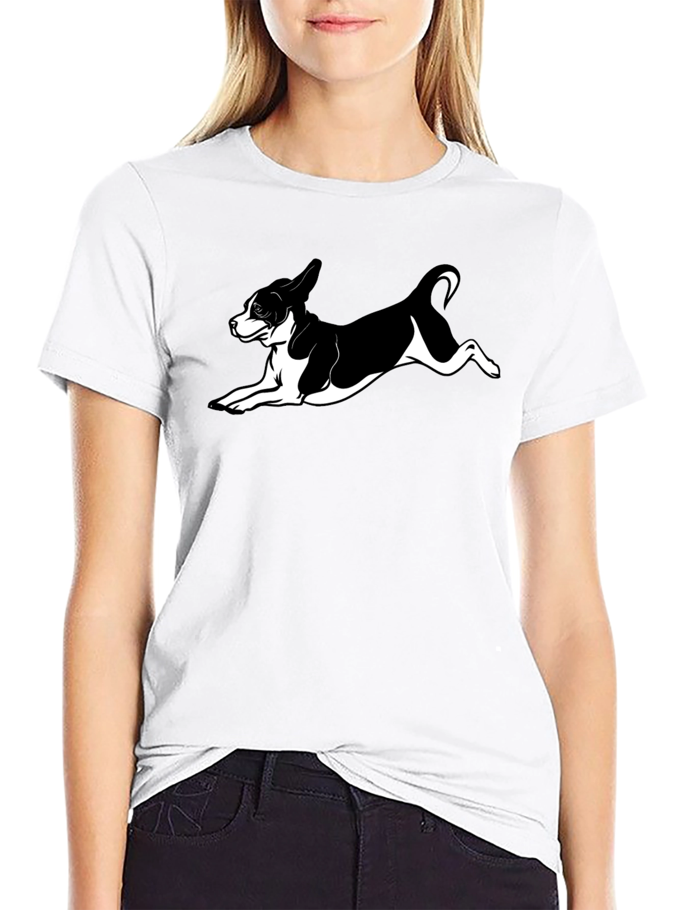 Dog Lover Black T-Shirt - Playful Puppy Design