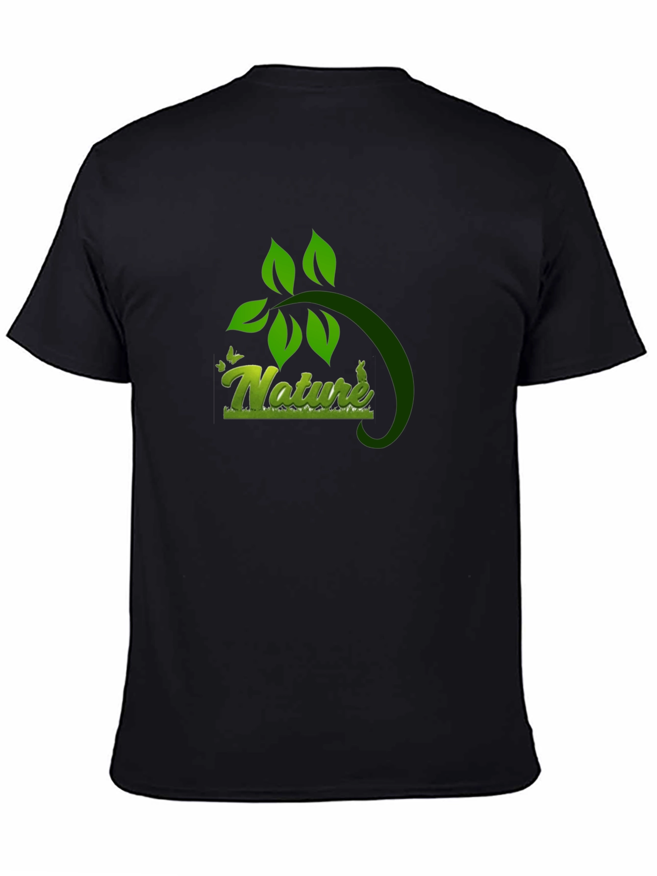 Nature Graphic Black T-Shirt - Eco Friendly Design