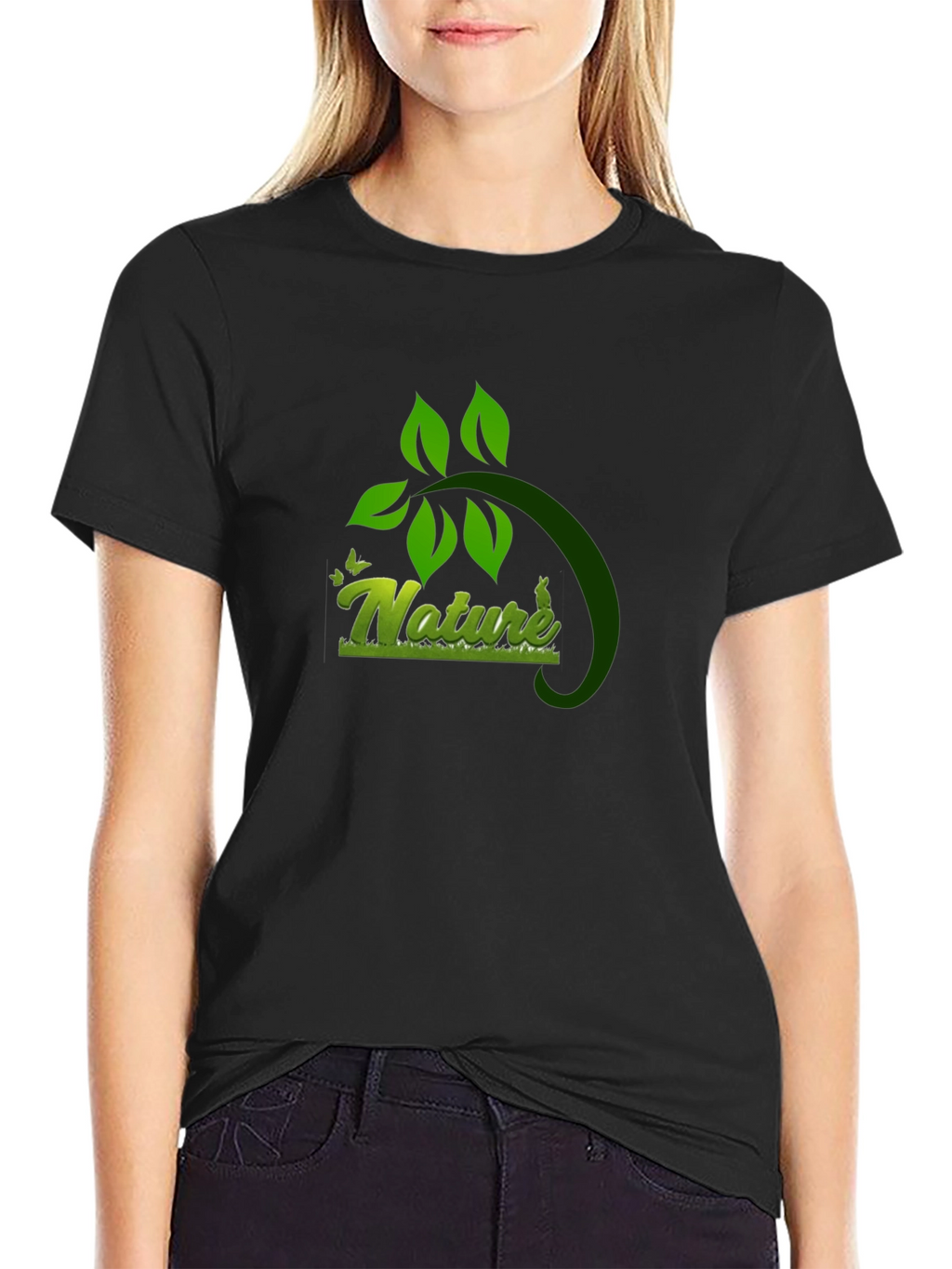 Nature Graphic Black T-Shirt - Eco Friendly Design