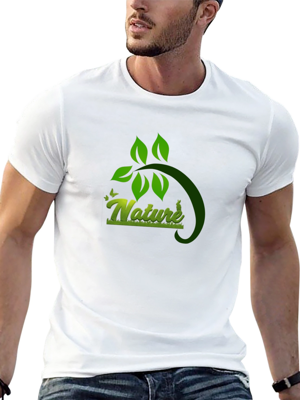 Nature Graphic Black T-Shirt - Eco Friendly Design