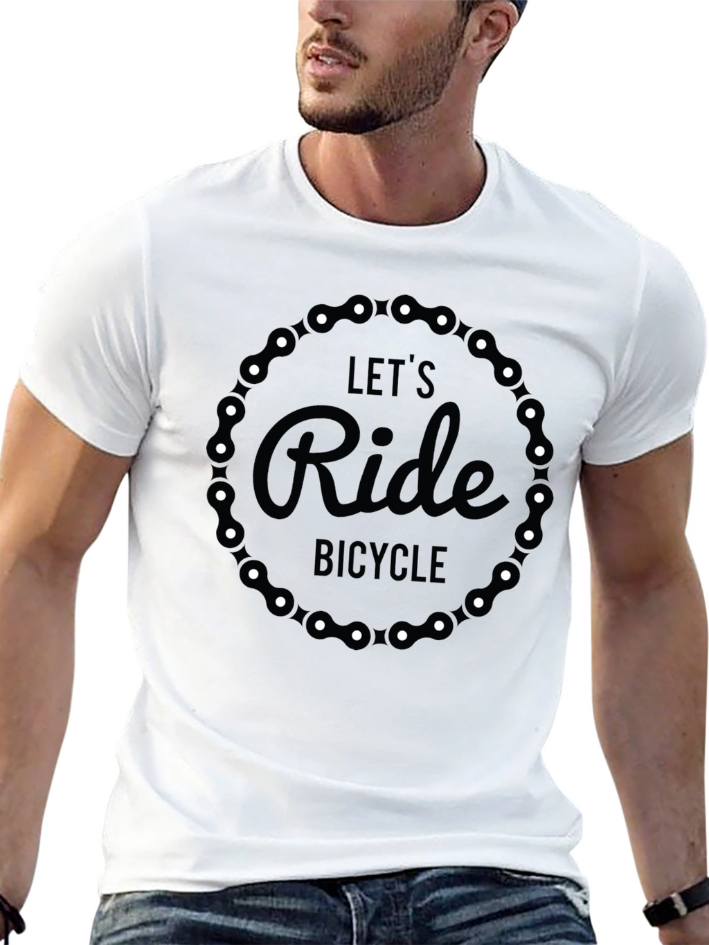 Lets Ride Bicycle T-Shirt - Black Graphic Tee