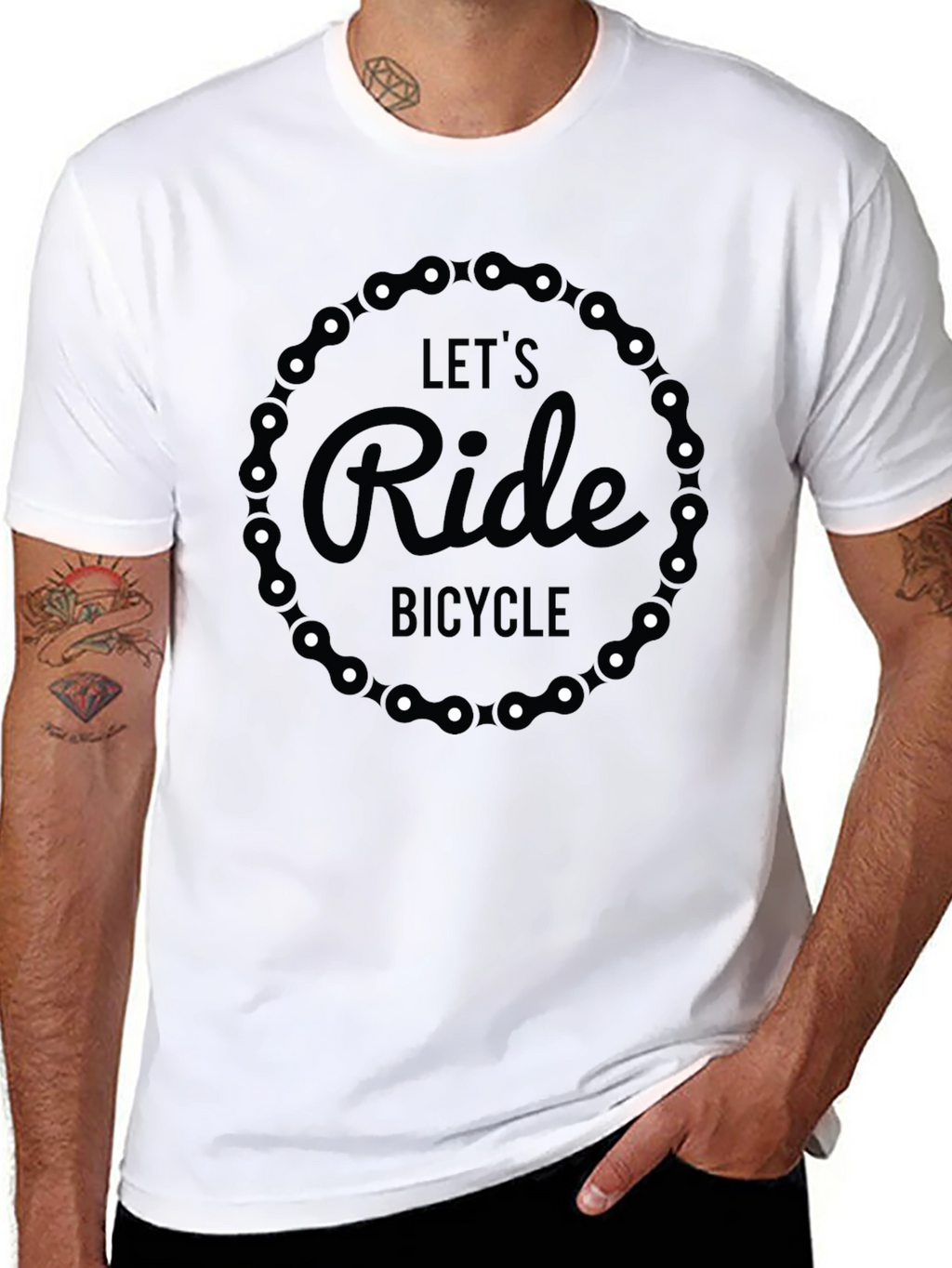 Lets Ride Bicycle T-Shirt - Black Graphic Tee