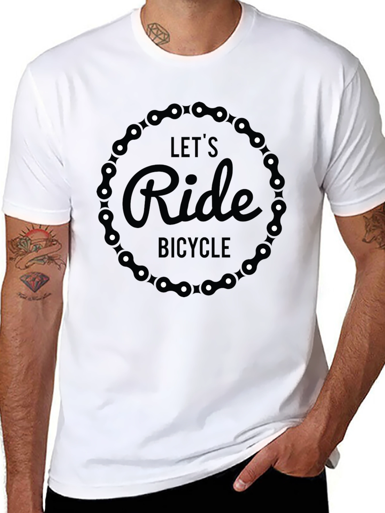 Lets Ride Bicycle T-Shirt - Black Graphic Tee