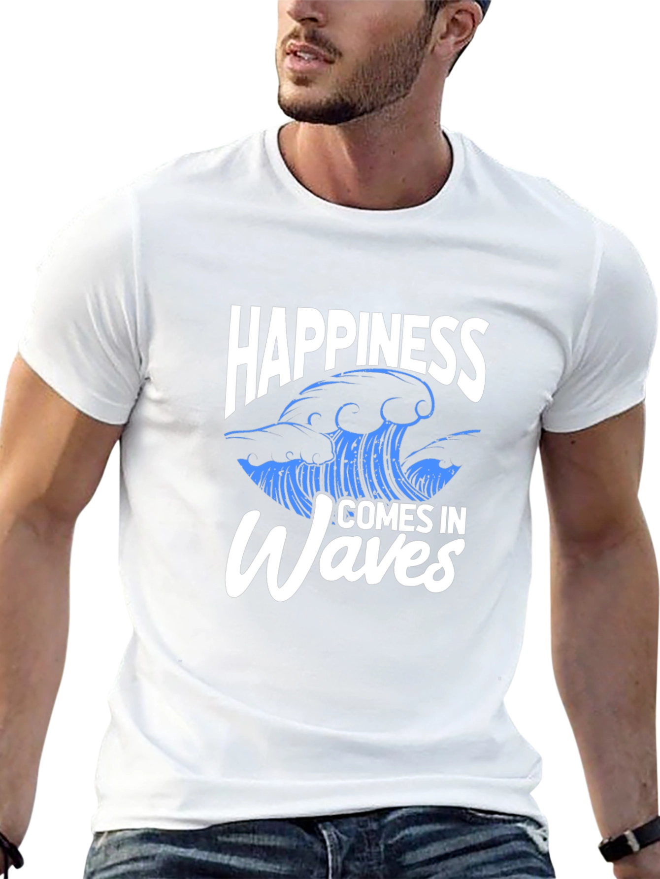 Happiness Comes In Waves Graphic Tee
