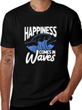 Happiness Comes In Waves Graphic Tee