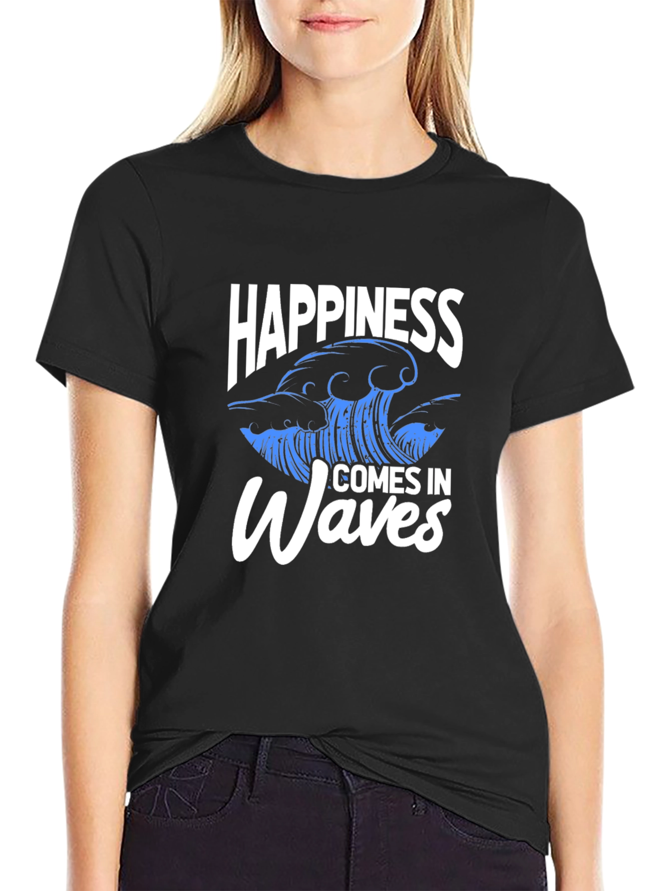 Happiness Comes In Waves Graphic Tee