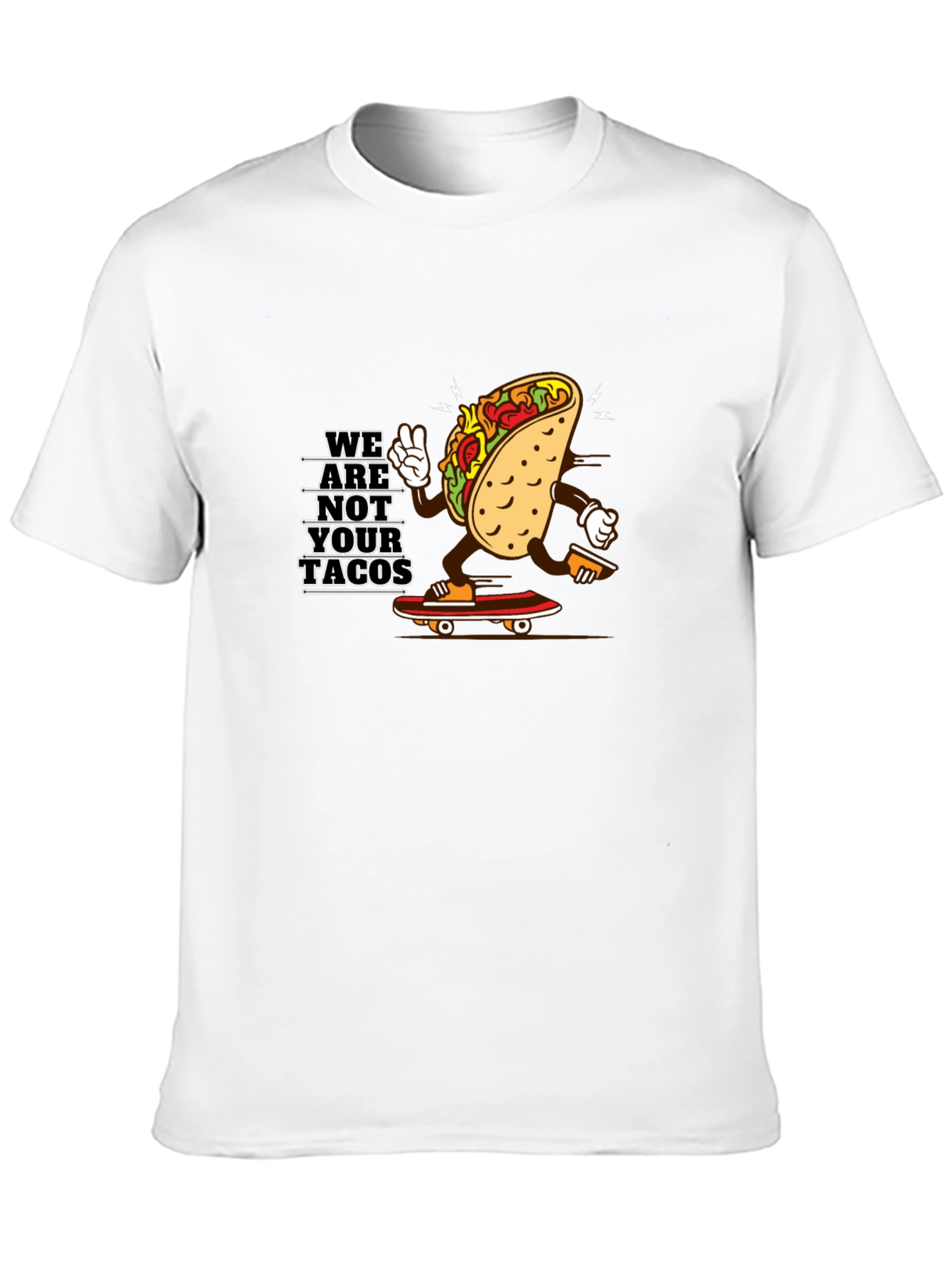 We Are Not Your Tacos Black Graphic Tee