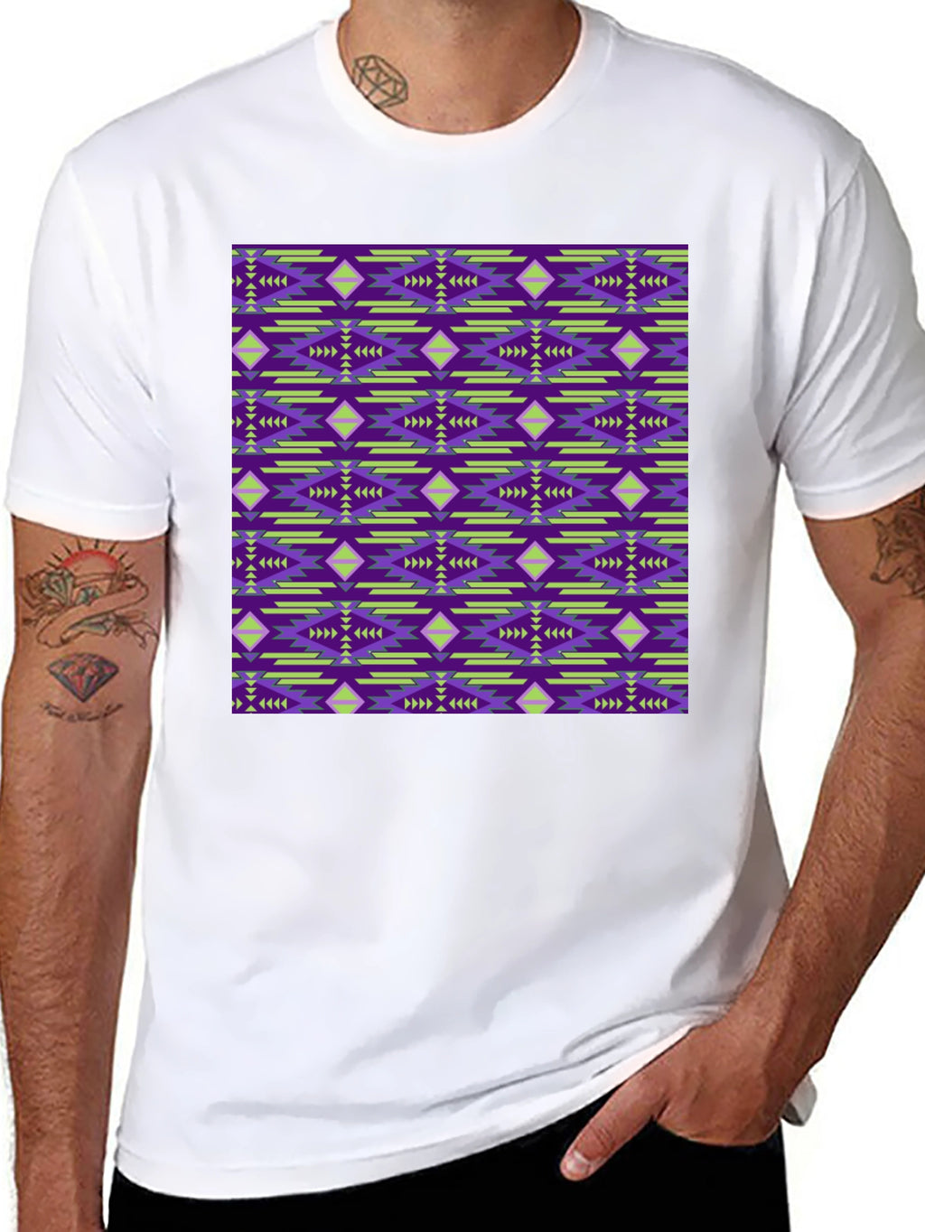 Patterned Graphic Print Tee