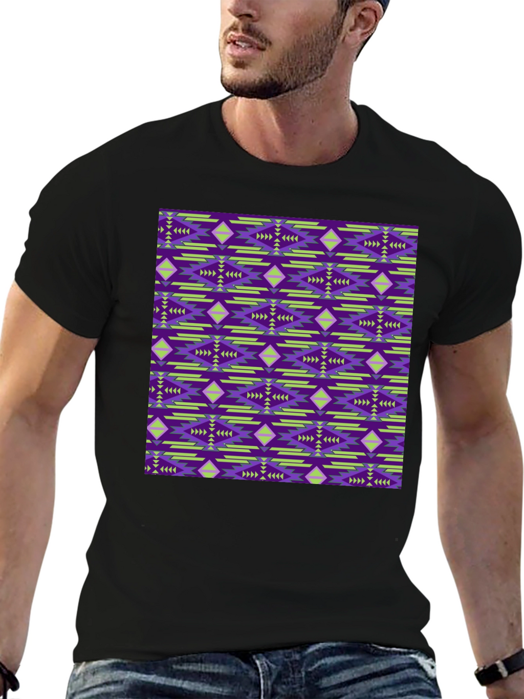 Patterned Graphic Print Tee