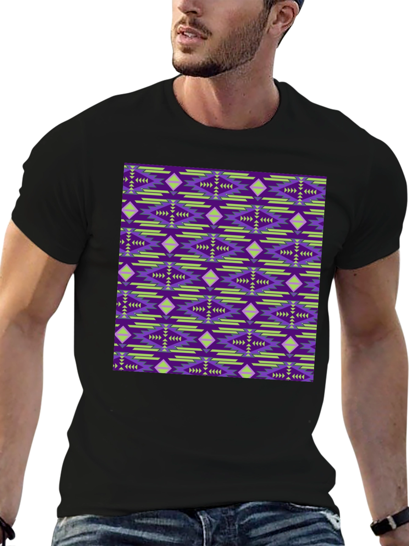 Patterned Graphic Print Tee