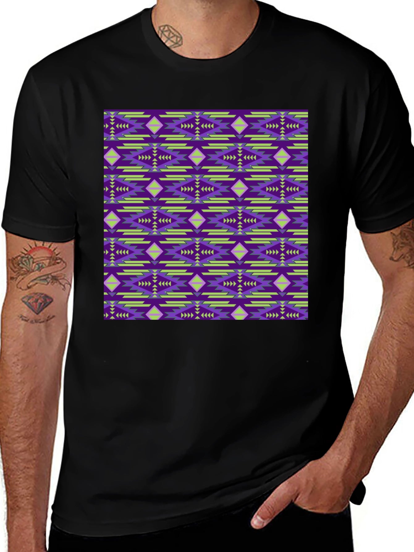 Patterned Graphic Print Tee