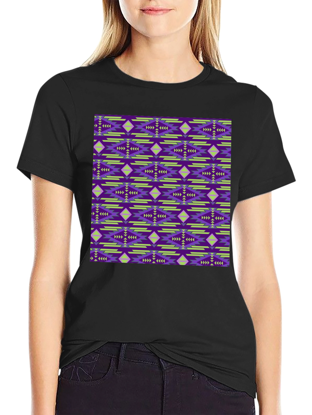 Patterned Graphic Print Tee