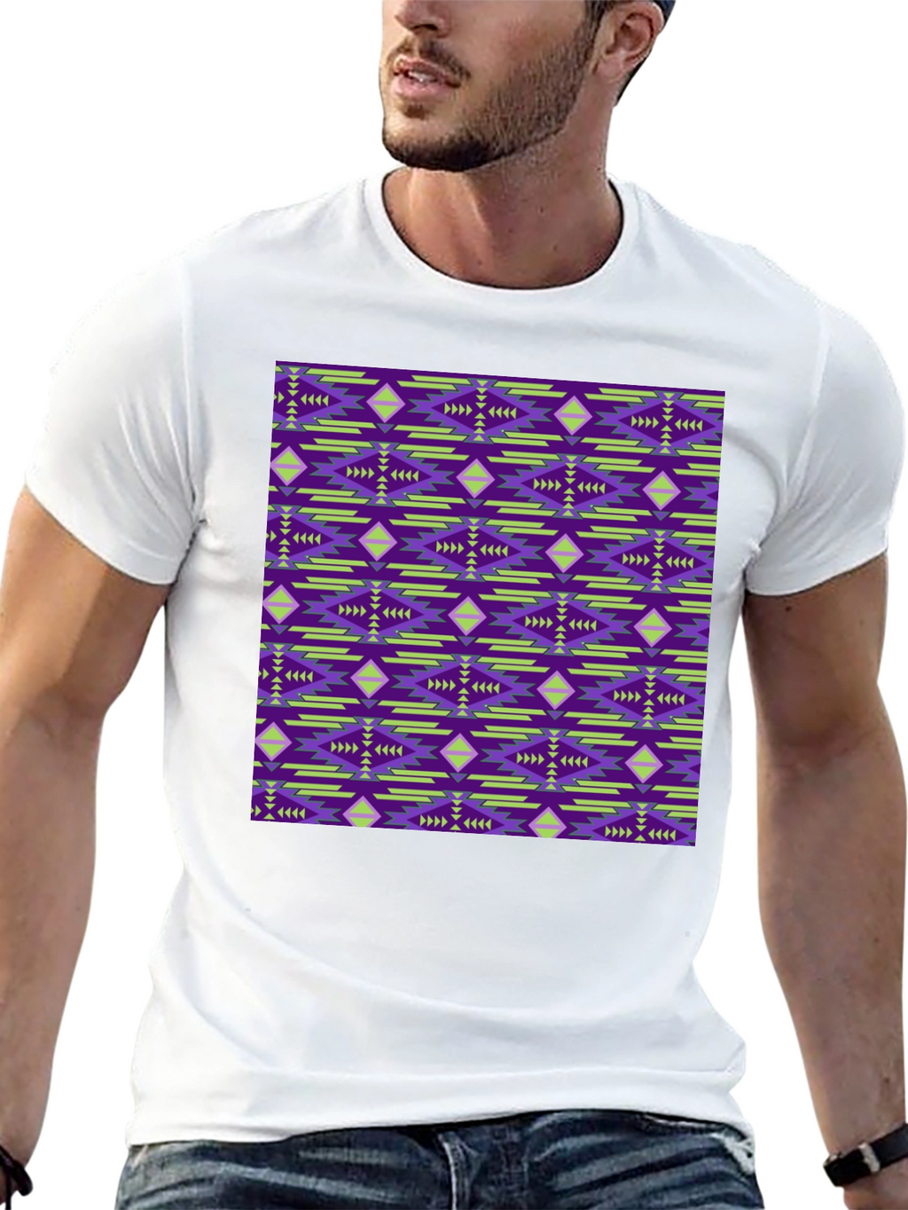 Patterned Graphic Print Tee