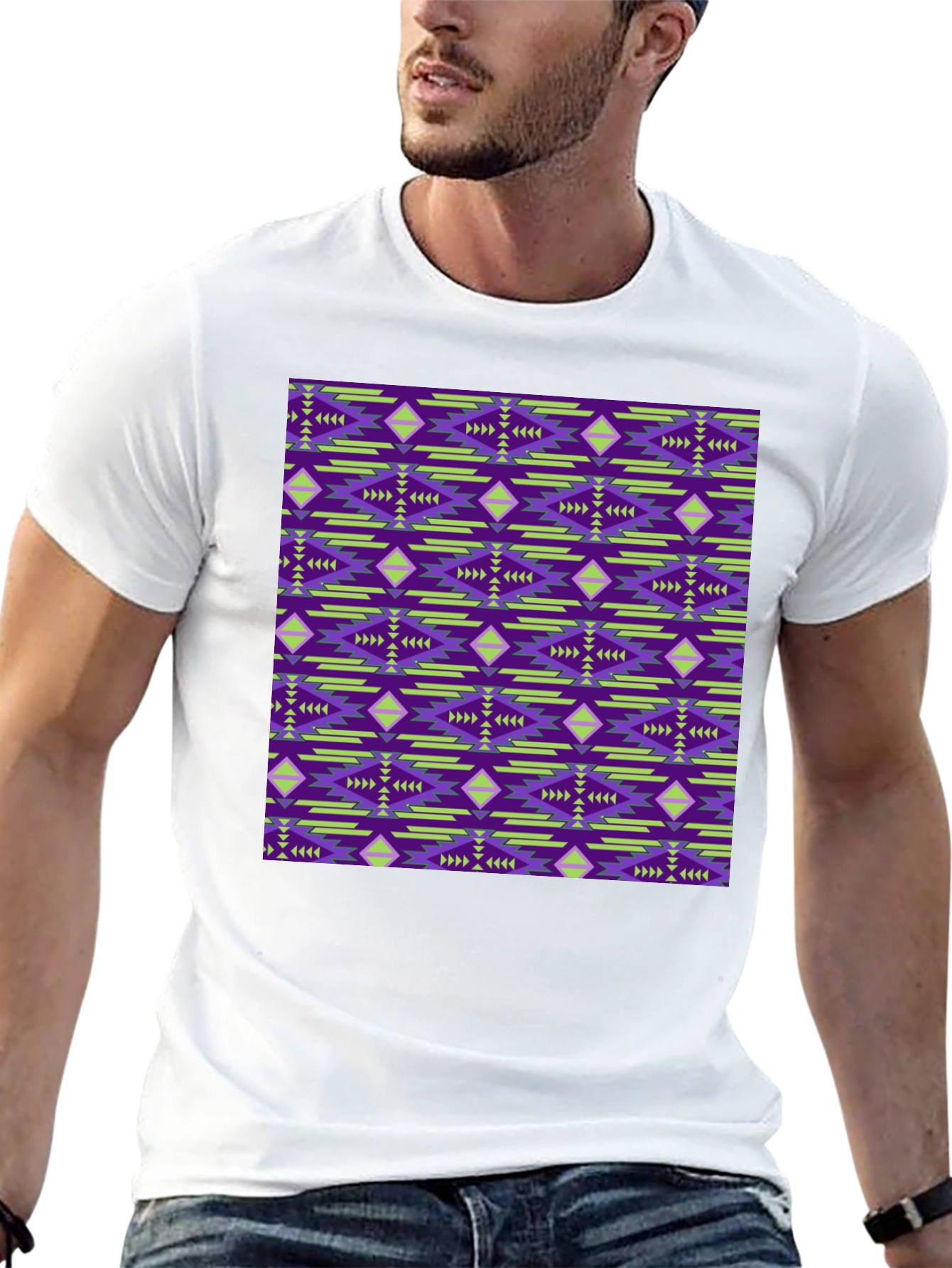 Patterned Graphic Print Tee