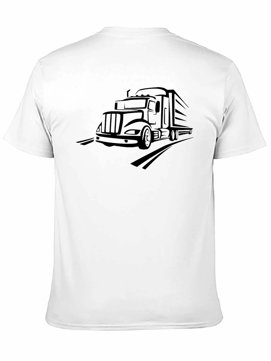Truckers Black Tee - Semi Truck Graphic