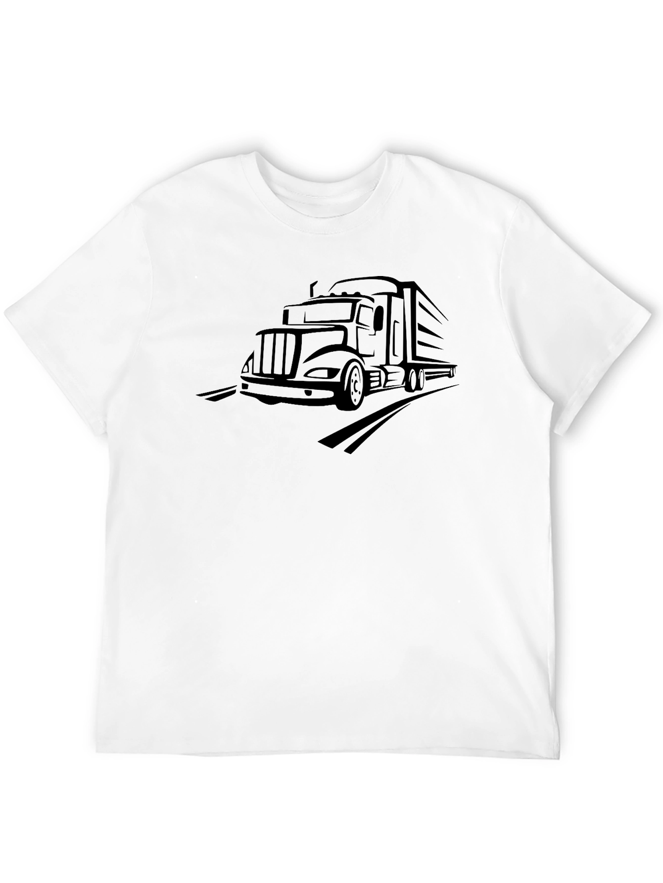Truckers Black Tee - Semi Truck Graphic