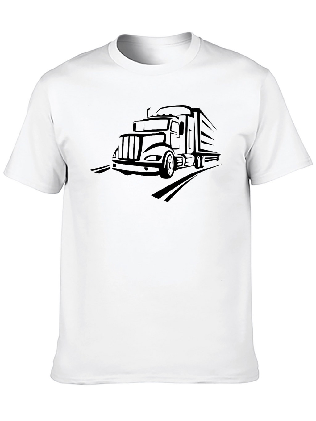 Truckers Black Tee - Semi Truck Graphic