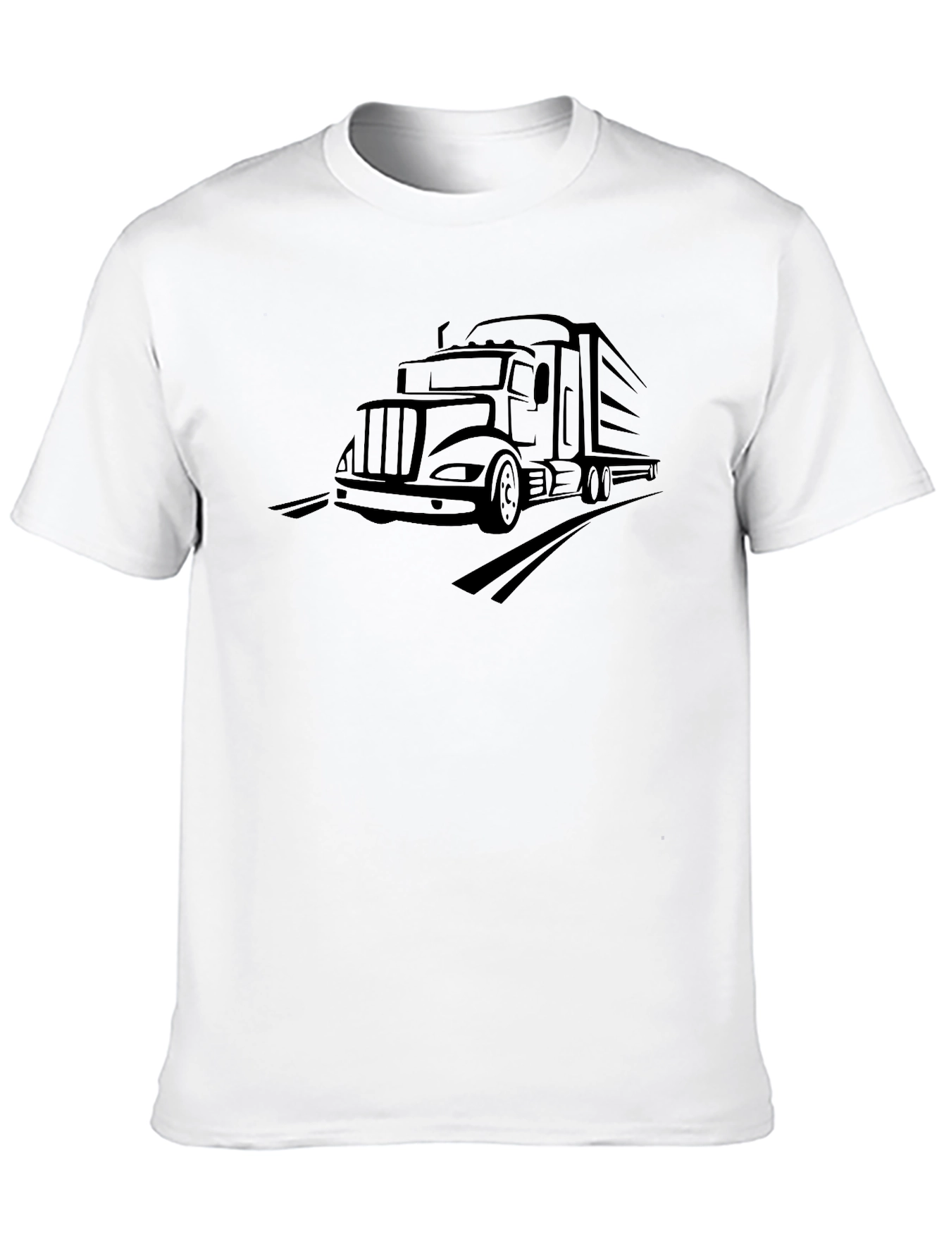 Truckers Black Tee - Semi Truck Graphic
