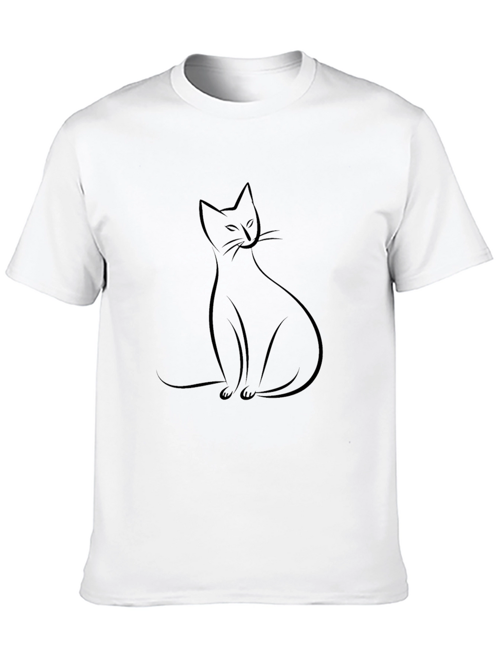 Mens Black Cat Graphic T-Shirt