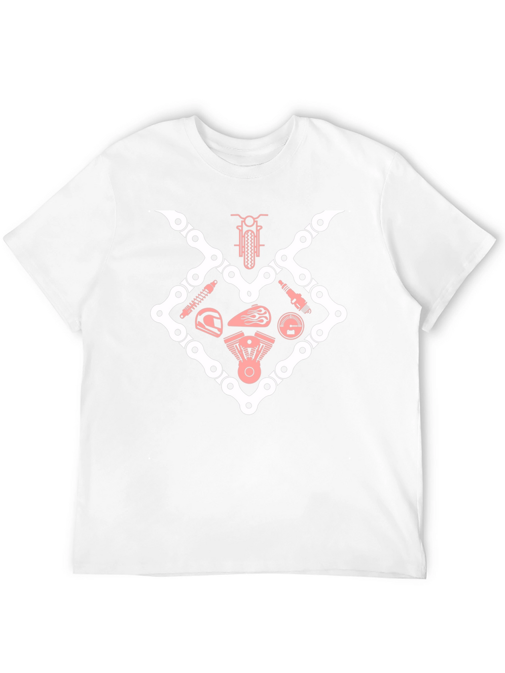 Cool Biker T-Shirt - Motorcycle Parts Graphic