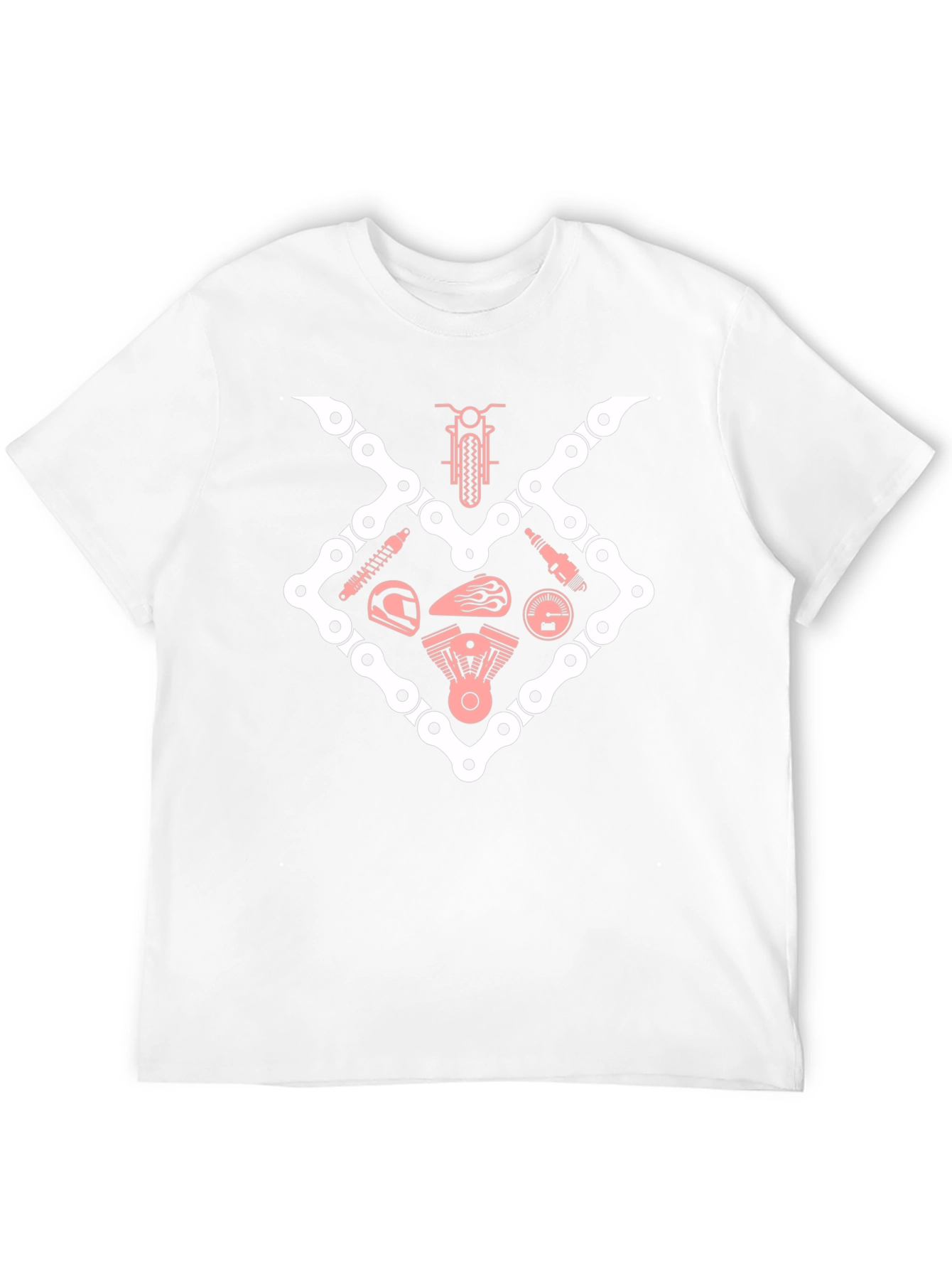 Cool Biker T-Shirt - Motorcycle Parts Graphic