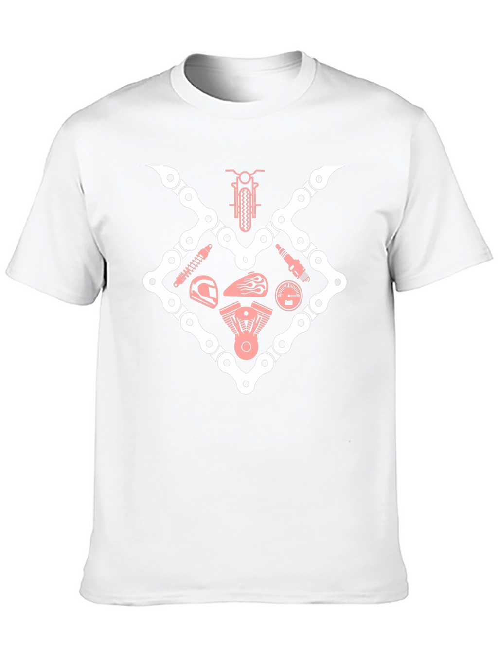 Cool Biker T-Shirt - Motorcycle Parts Graphic