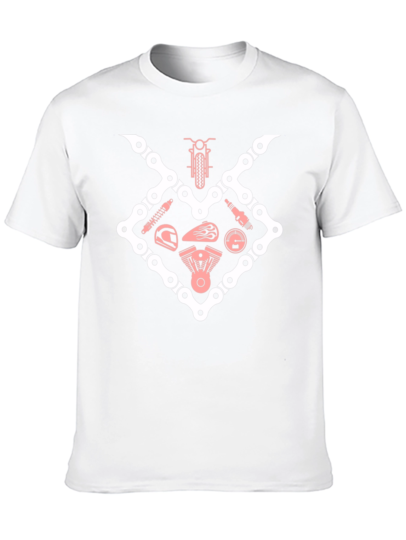 Cool Biker T-Shirt - Motorcycle Parts Graphic