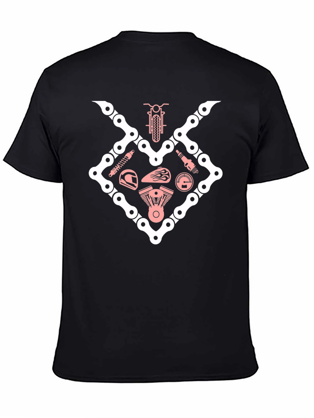 Cool Biker T-Shirt - Motorcycle Parts Graphic