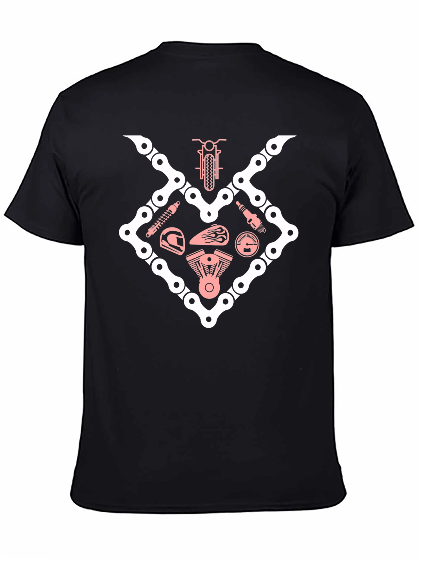 Cool Biker T-Shirt - Motorcycle Parts Graphic