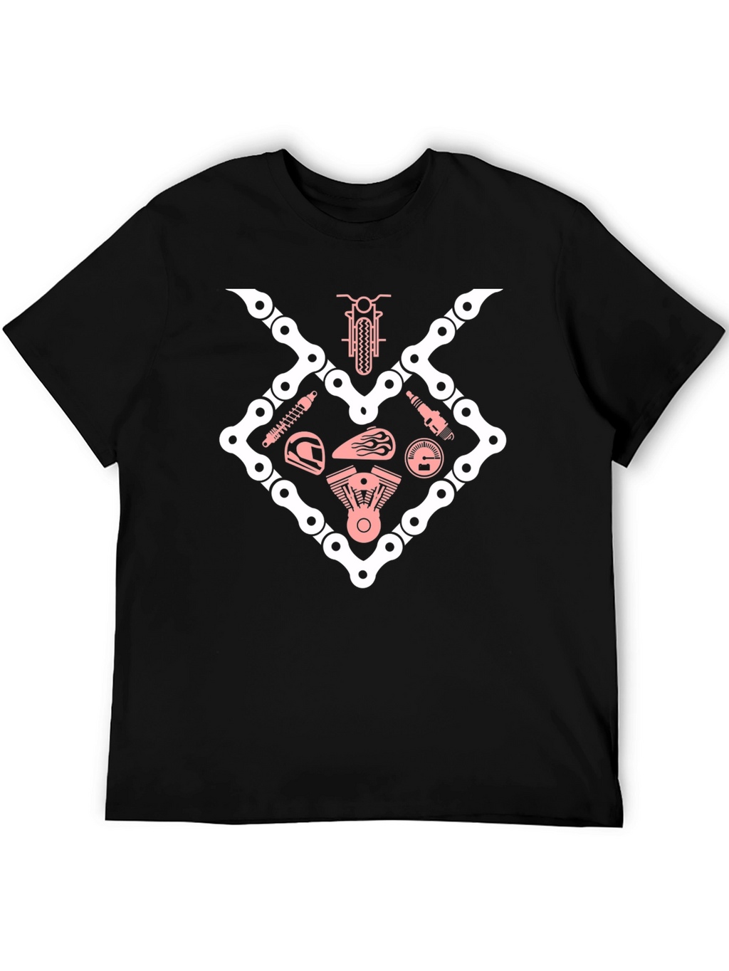 Cool Biker T-Shirt - Motorcycle Parts Graphic