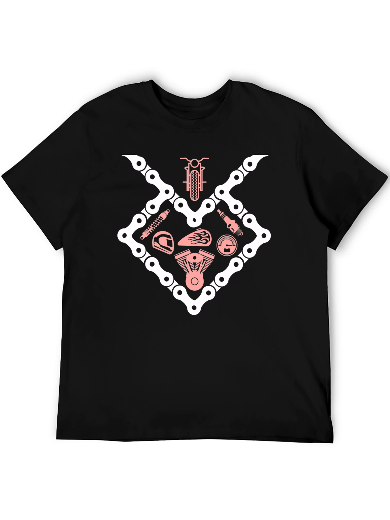Cool Biker T-Shirt - Motorcycle Parts Graphic