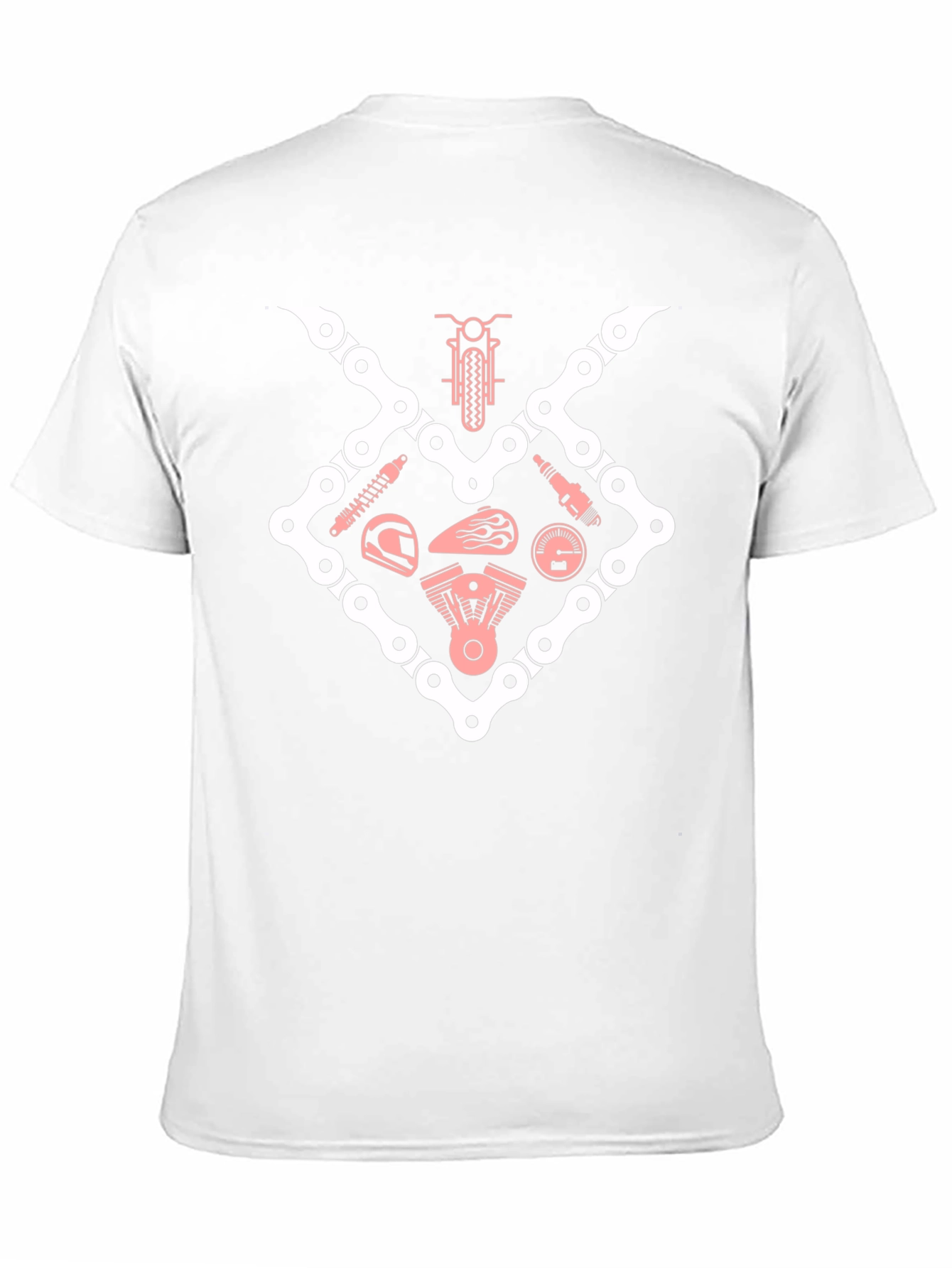Cool Biker T-Shirt - Motorcycle Parts Graphic