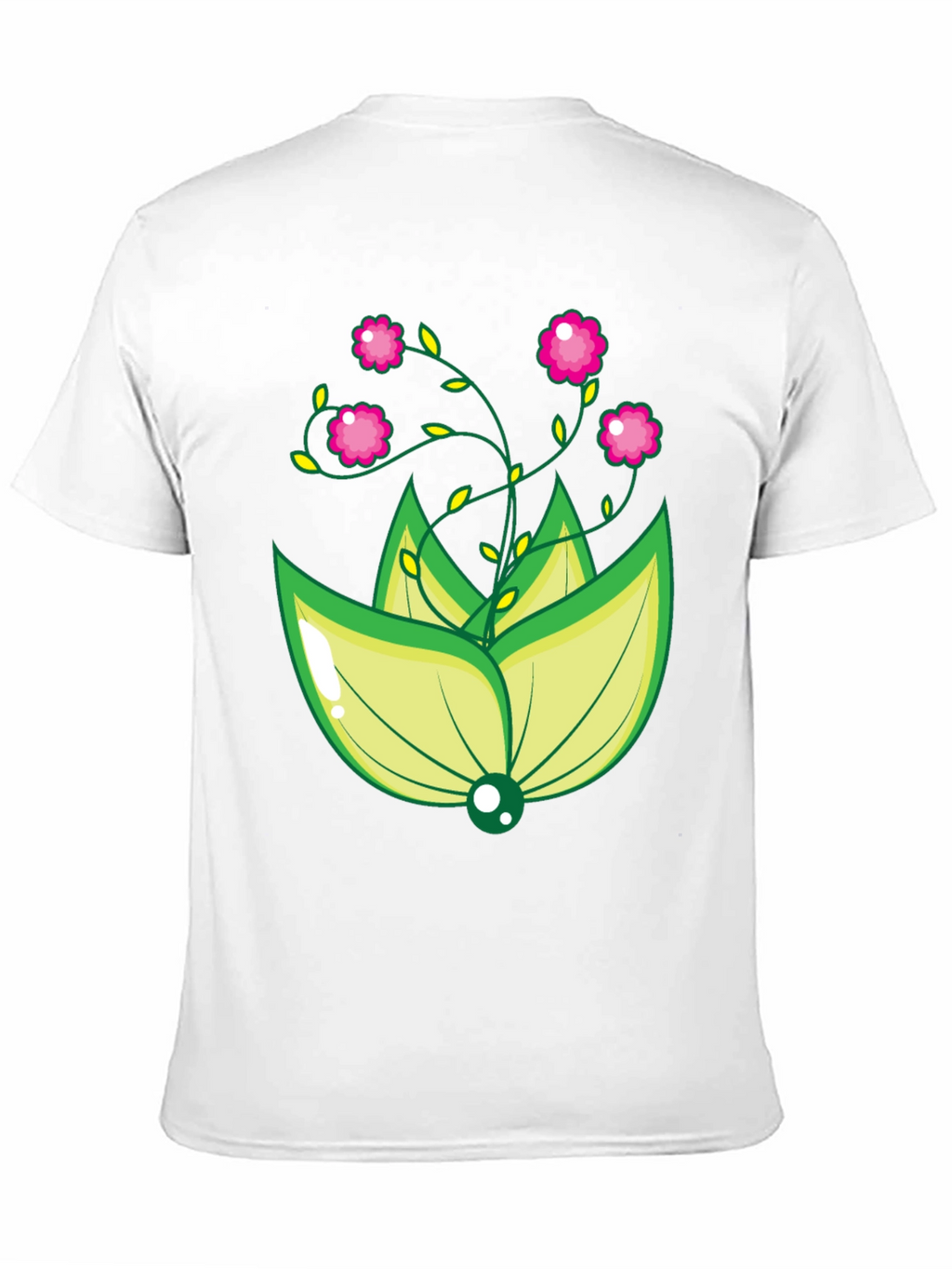 Floral Design Black T-Shirt