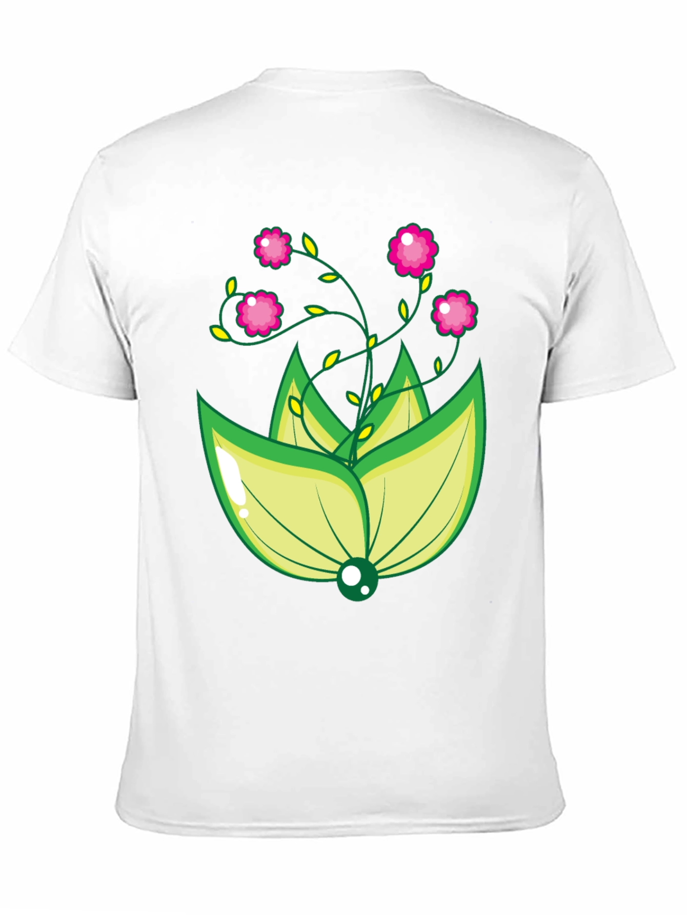Floral Design Black T-Shirt