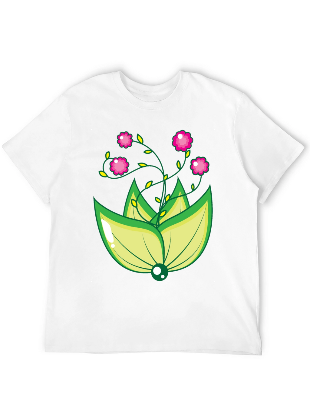 Floral Design Black T-Shirt