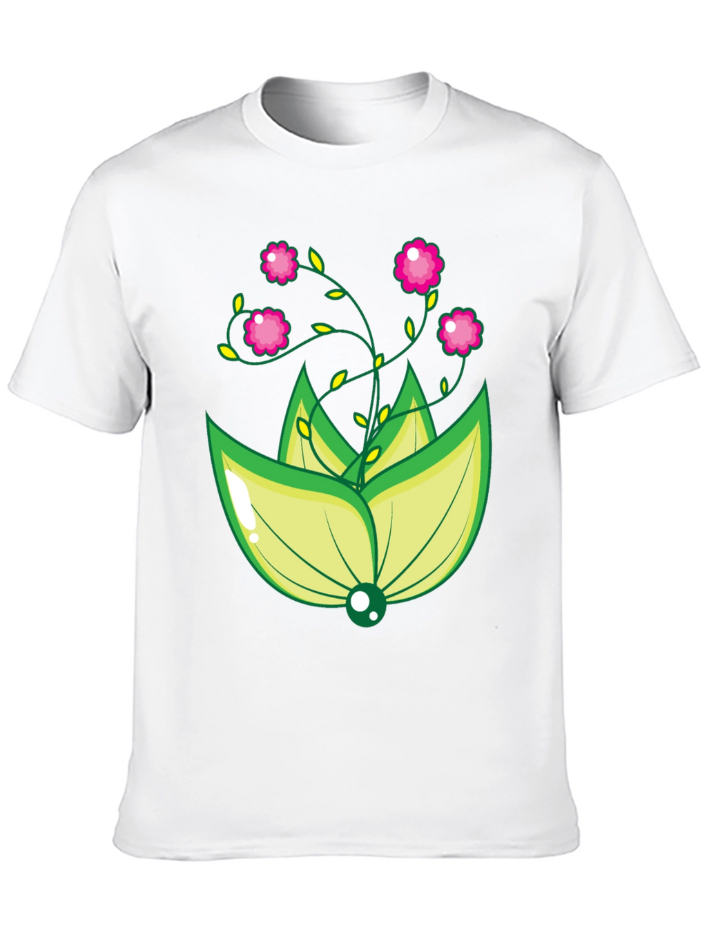 Floral Design Black T-Shirt